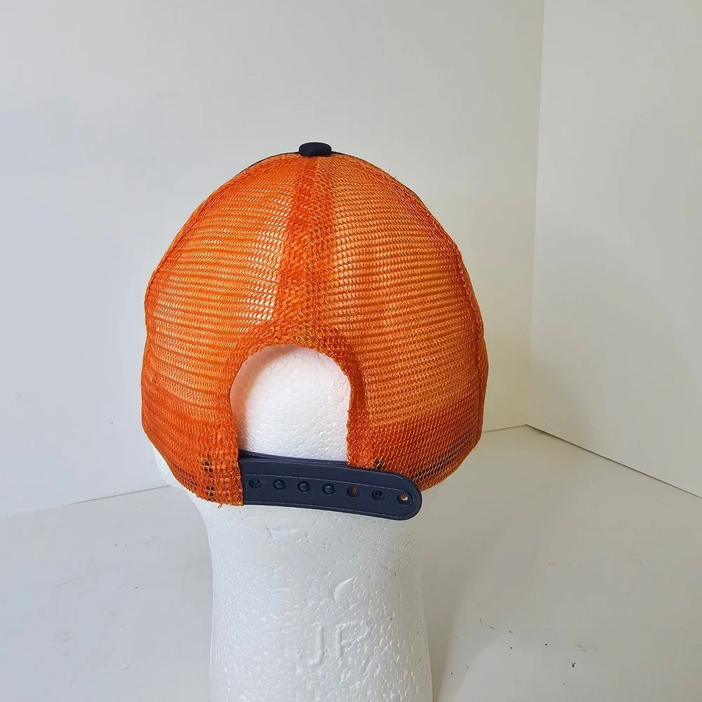 Gertex King 01 Trucker Hat Navy Blue Orange Mesh Snapback Cap G-18C3B-20